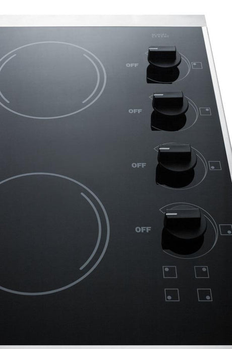 24" Wide 230v 4-burner Radiant Cooktop - (CRS426BL)