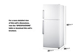 28" Wide Top Mount Refrigerator-freezer - (FF1515W)