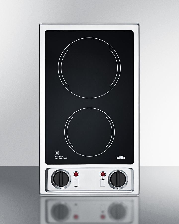 12" Wide 115v 2-burner Radiant Cooktop - (CR2B120)