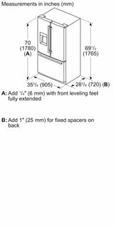 500 Series French Door Bottom Mount Refrigerator 36" Stainless steel (with anti-fingerprint) - (B36FD50SNS)