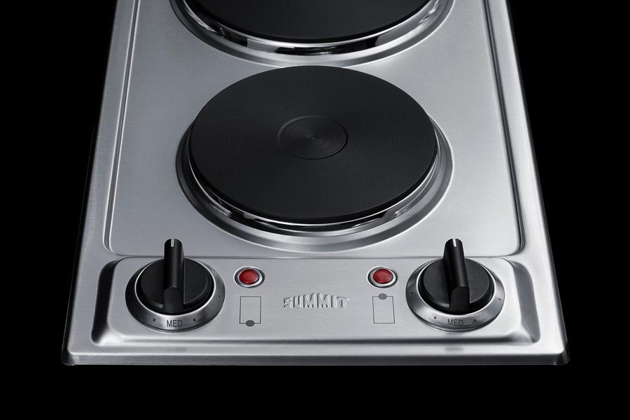 12" Wide 115v 2-burner Solid Disk Cooktop - (CSD2B115)