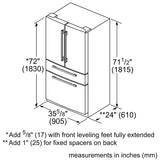 800 Series French Door Bottom Mount Refrigerator 36" Stainless steel (with anti-fingerprint) - (B36CL80SNS)