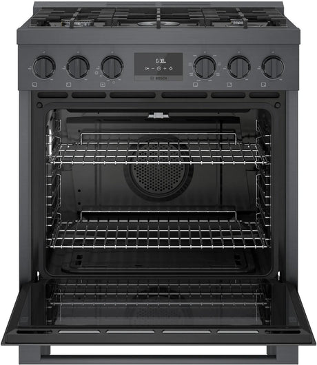 800 Series Dual Fuel Freestanding Range 30" Black Stainless Steel - (HDS8045U)