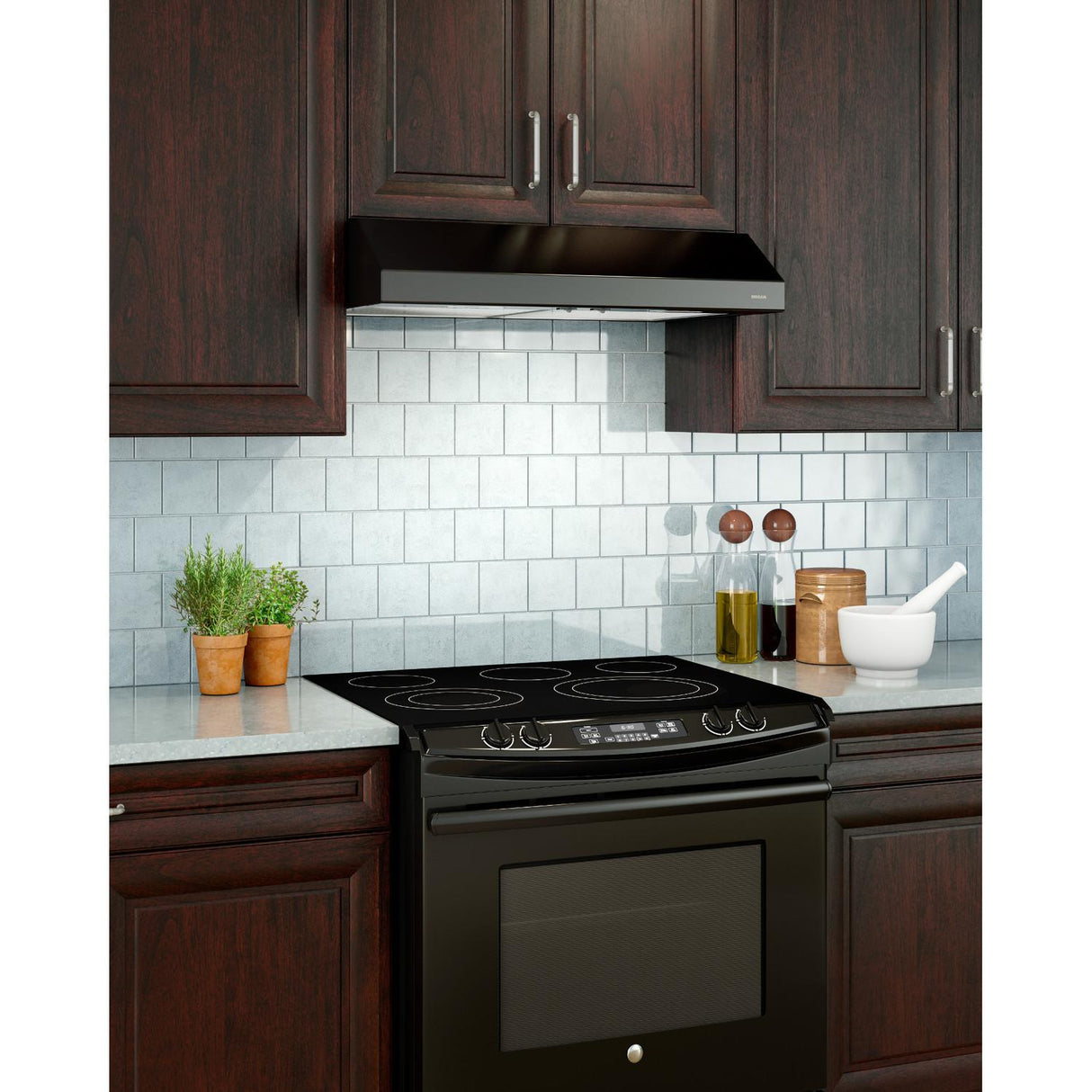 Broan(R) 24-Inch Convertible Under-Cabinet Range Hood, ENERGY STAR(R), 300 Max Blower CFM, Black - (BCSEK124BL)