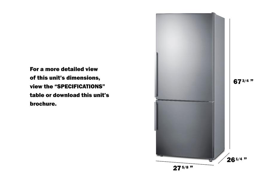 28" Wide Bottom Freezer Refrigerator - (FFBF284SSIM)