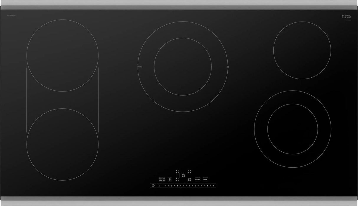 800 Series Electric Cooktop 36" Black, surface mount with frame - (NET8669SUC)