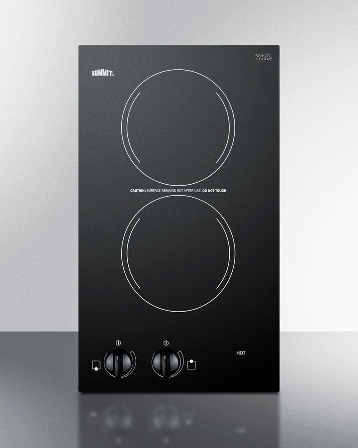 12" Wide 230v 2-burner Radiant Cooktop - (CR2220B)