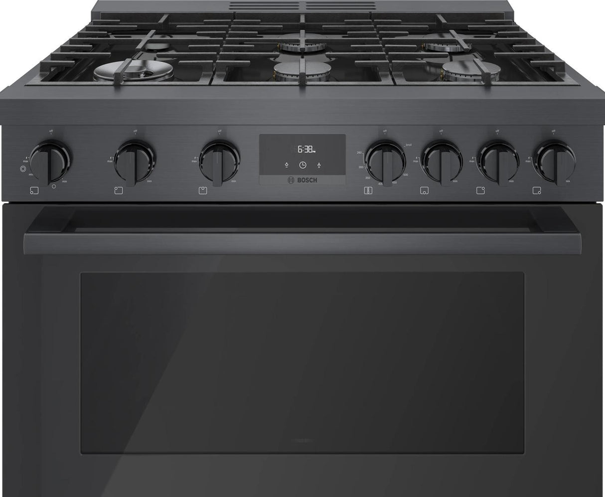 800 Series Gas Freestanding Range 36" Black Stainless Steel - (HGS8645UC)