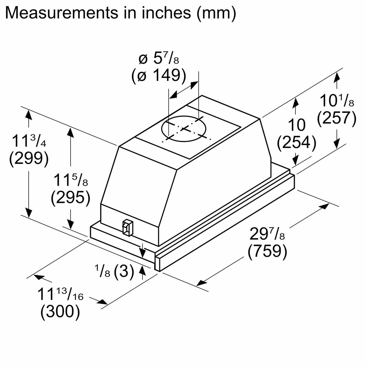 500 Series, 30" Pull-out Hood S/S - (HUI50351UC)