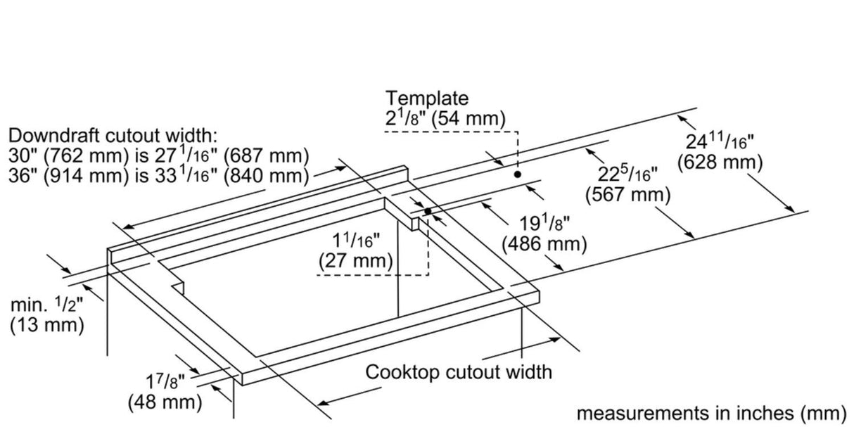 800 Series Downdraft Ventilation 37" Stainless Steel - (HDD86051UC)