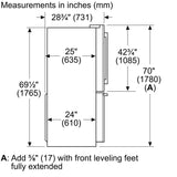 500 Series French Door Bottom Mount Refrigerator 36" Black Stainless Steel - (B36CD50SNB)