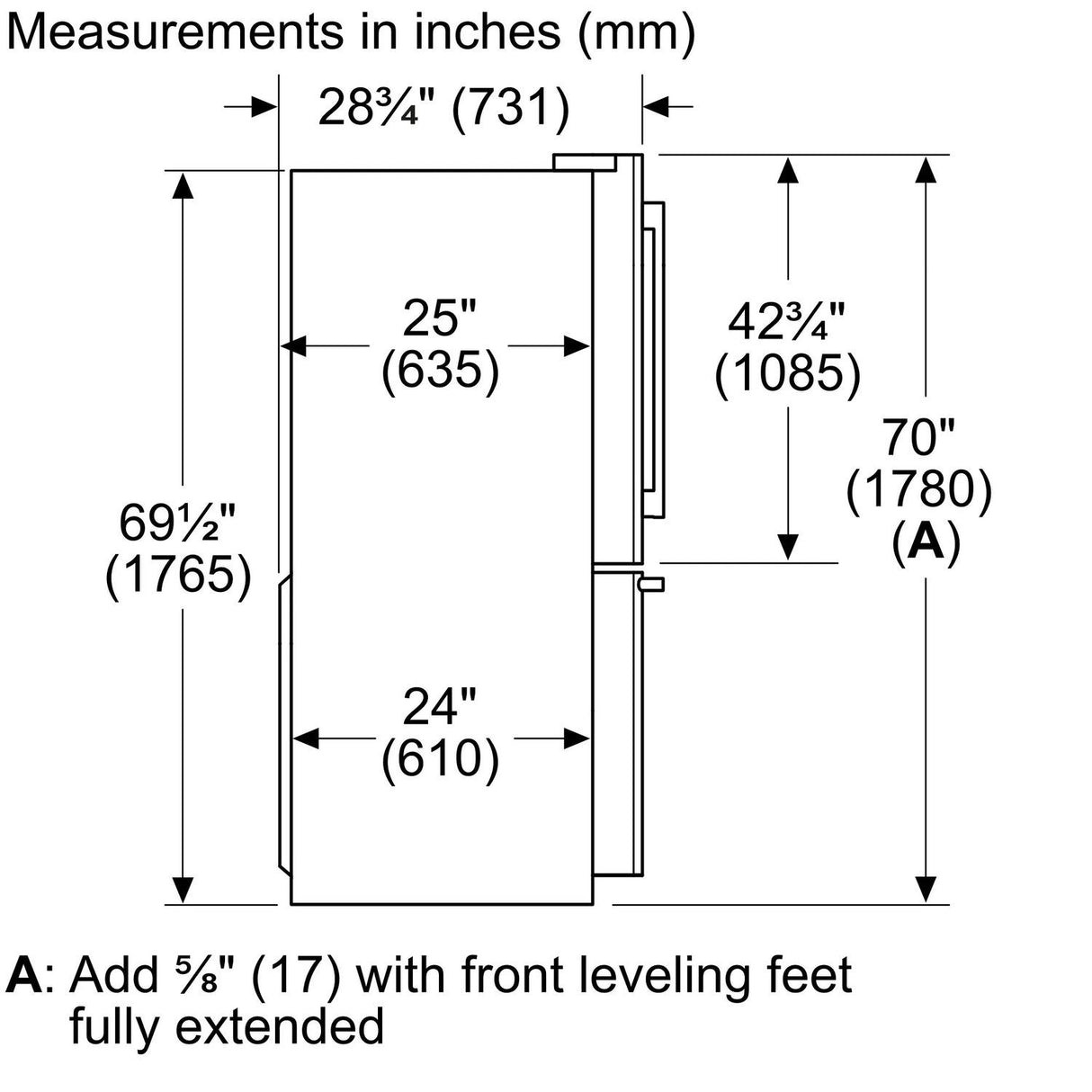 500 Series French Door Bottom Mount Refrigerator 36" Stainless steel (with anti-fingerprint) - (B36CD50SNS)