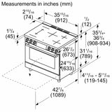 800 Series Induction freestanding range 36" Stainless Steel - (HIS8655U)