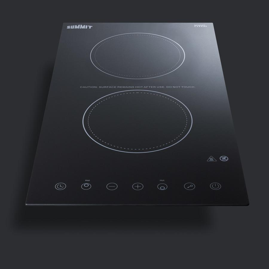 12" Wide 115v 2-burner Radiant Cooktop - (CR2B15T1B)