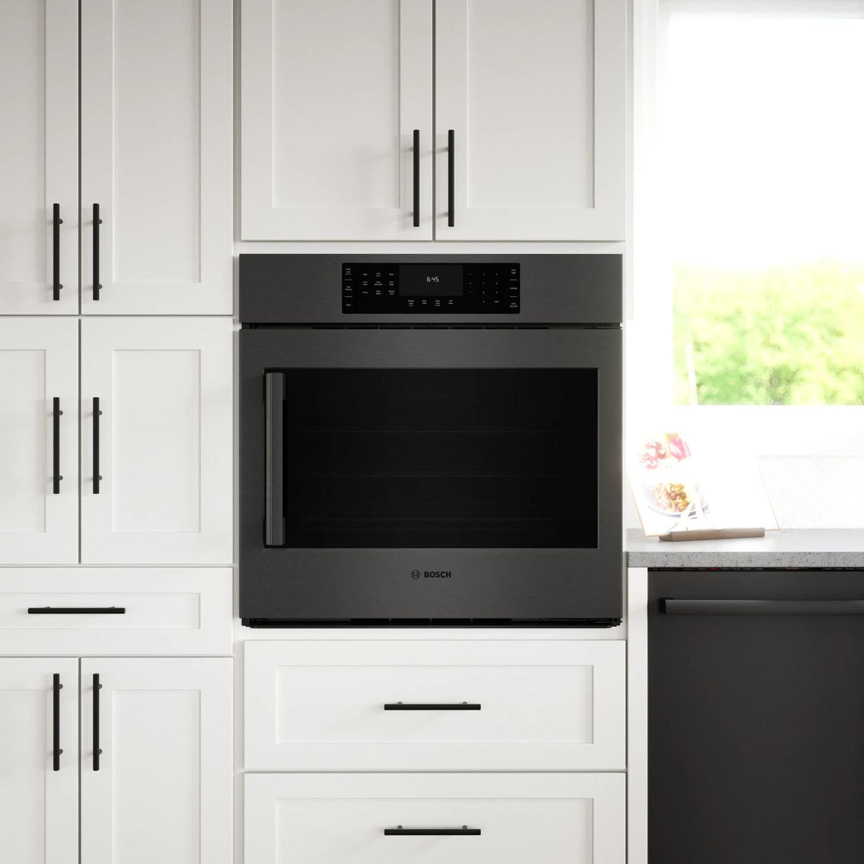 800 Series Single Wall Oven 30" Right SideOpening Door, Black Stainless Steel - (HBL8444RUC)