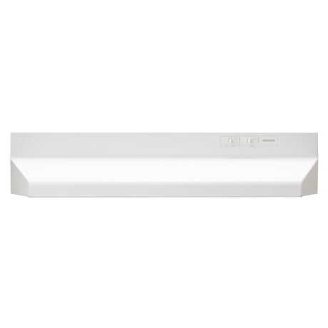 Broan(R) 24-Inch Ducted Under-Cabinet Range Hood w/ Easy Install System, 210 Max Blower CFM, White - (BUEZ024WW)