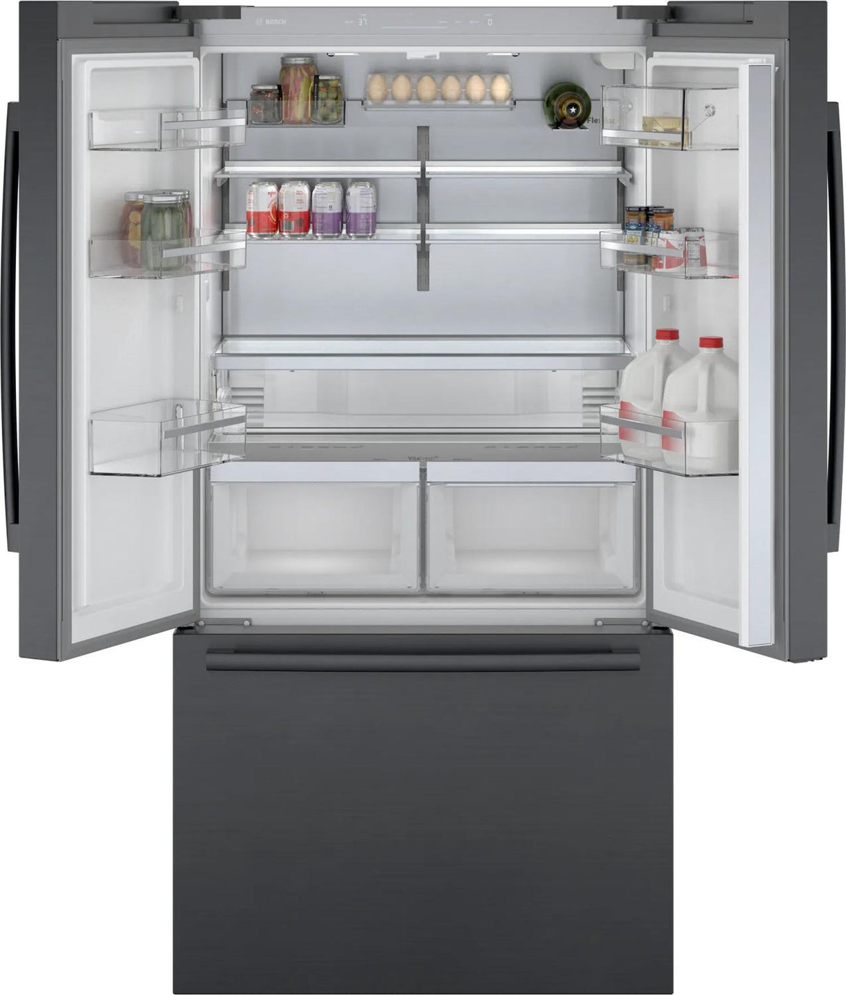 800 Series French Door Bottom Mount Refrigerator 36" Black Stainless Steel - (B36CT80SNB)