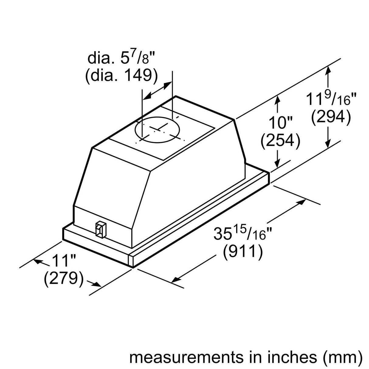 500 Series, 36" Pull-out Hood S/S - (HUI56551UC)