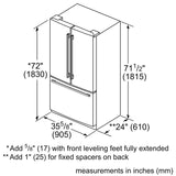 800 Series French Door Bottom Mount Refrigerator 36" Stainless steel (with anti-fingerprint) - (B36CT80SNS)