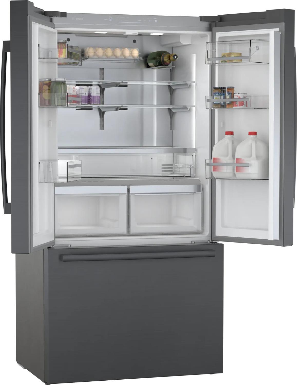 800 Series French Door Bottom Mount Refrigerator 36" Black Stainless Steel - (B36CT80SNB)