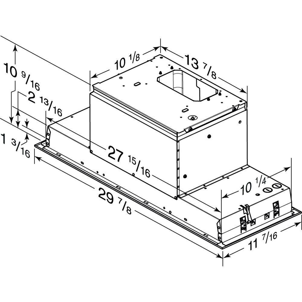 Broan(R) 30-Inch Built In Power Pack Insert w/ Easy Install System, 650 Max Blower CFM, Stainless Steel - (BBN3306SS)