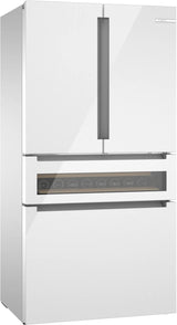 800 Series French Door Bottom Mount Refrigerator, Glass door 36" White - (B36CL81ENW)