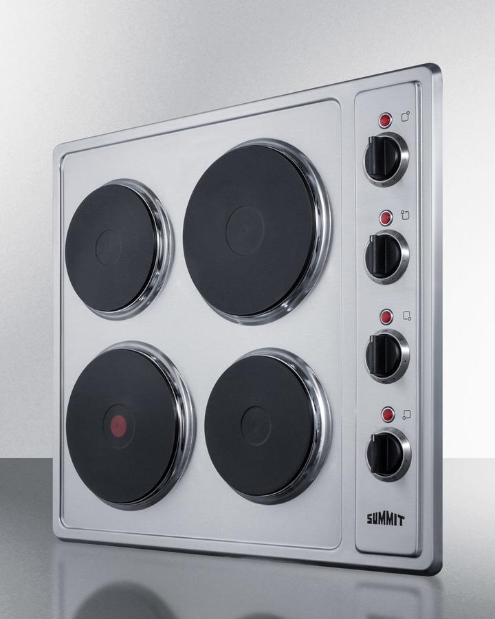 24" Wide 230v 4-burner Solid Disk Cooktop - (CSD4B24)