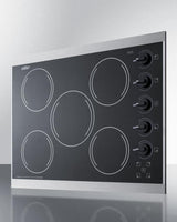 27" Wide 230v 5-burner Radiant Cooktop - (CRS5B13B)