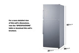 28" Wide Top Mount Refrigerator-freezer - (FF1513SS)