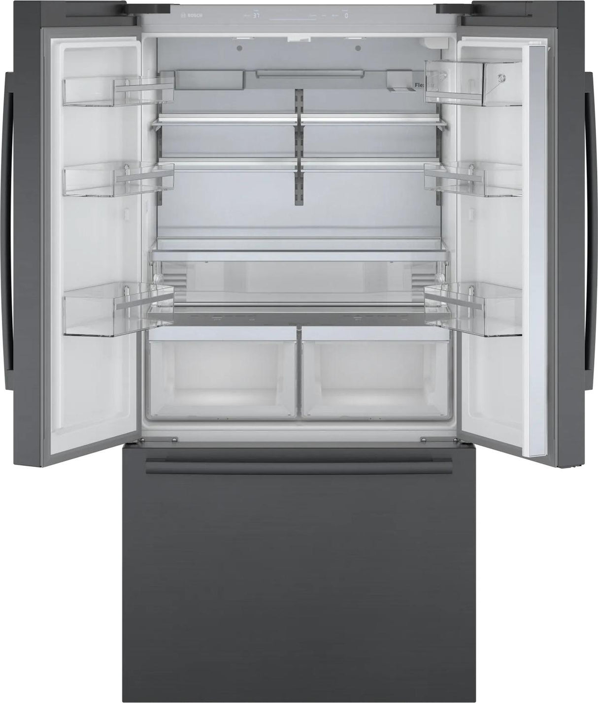 800 Series French Door Bottom Mount Refrigerator 36" Black Stainless Steel - (B36CT80SNB)