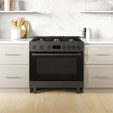 800 Series Gas Freestanding Range 36" Black Stainless Steel - (HGS8645UC)