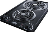 12" Wide 230v 2-burner Coil Cooktop - (CCE226BL)