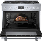 800 Series Dual Fuel Freestanding Range 36" Stainless Steel - (HDS8655U)