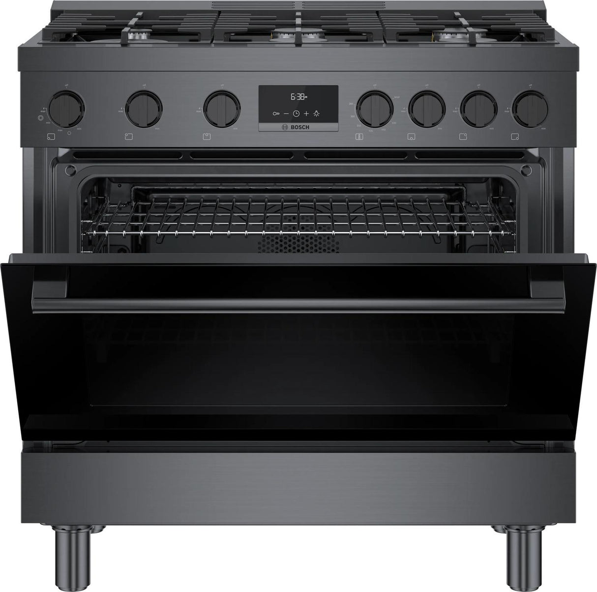 800 Series Gas Freestanding Range 36" Black Stainless Steel - (HGS8645UC)