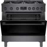 800 Series Gas Freestanding Range 36" Black Stainless Steel - (HGS8645UC)