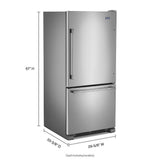 30-Inch Wide Bottom Mount Refrigerator - 19 Cu. Ft. - (MBF1958FEZ)