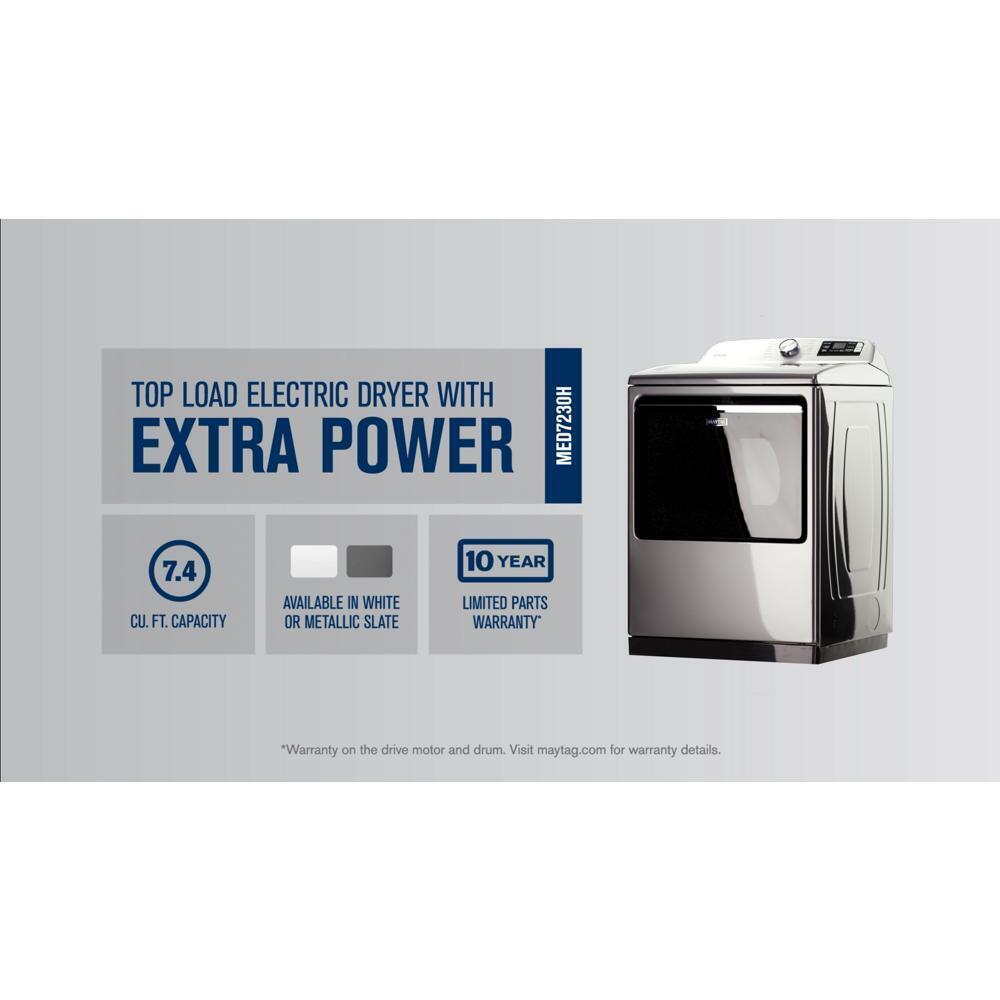 Smart Top Load Electric Dryer with Extra Power - 7.4 cu. ft. - (MED7230HC)