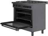 800 Series Gas Freestanding Range 36" Black Stainless Steel - (HGS8645UC)