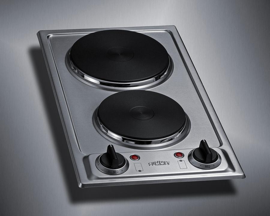 12" Wide 115v 2-burner Solid Disk Cooktop - (CSD2B115)