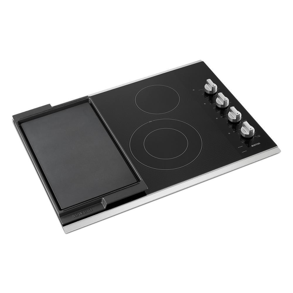 30-Inch Electric Cooktop with Reversible Grill and Griddle - (MEC8830HS)