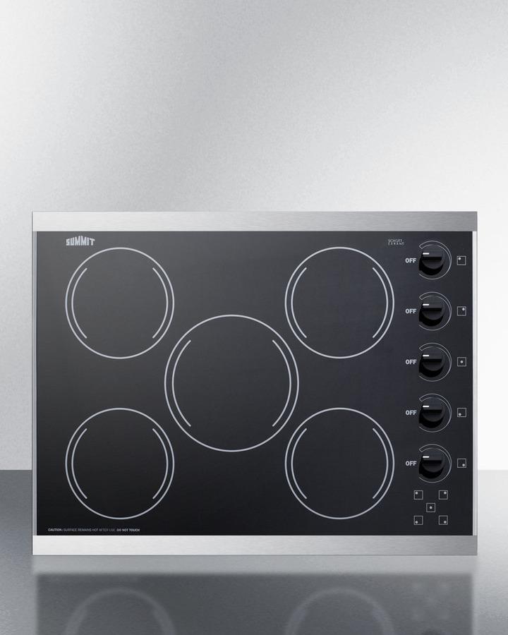 27" Wide 230v 5-burner Radiant Cooktop - (CRS5B13B)