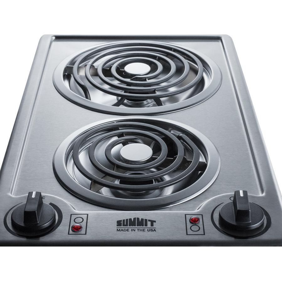 12" Wide 230v 2-burner Coil Cooktop - (CCE227SS)