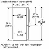 500 Series French Door Bottom Mount Refrigerator 36" Stainless steel (with anti-fingerprint), Black Stainless Steel - (B36FD50SNB)