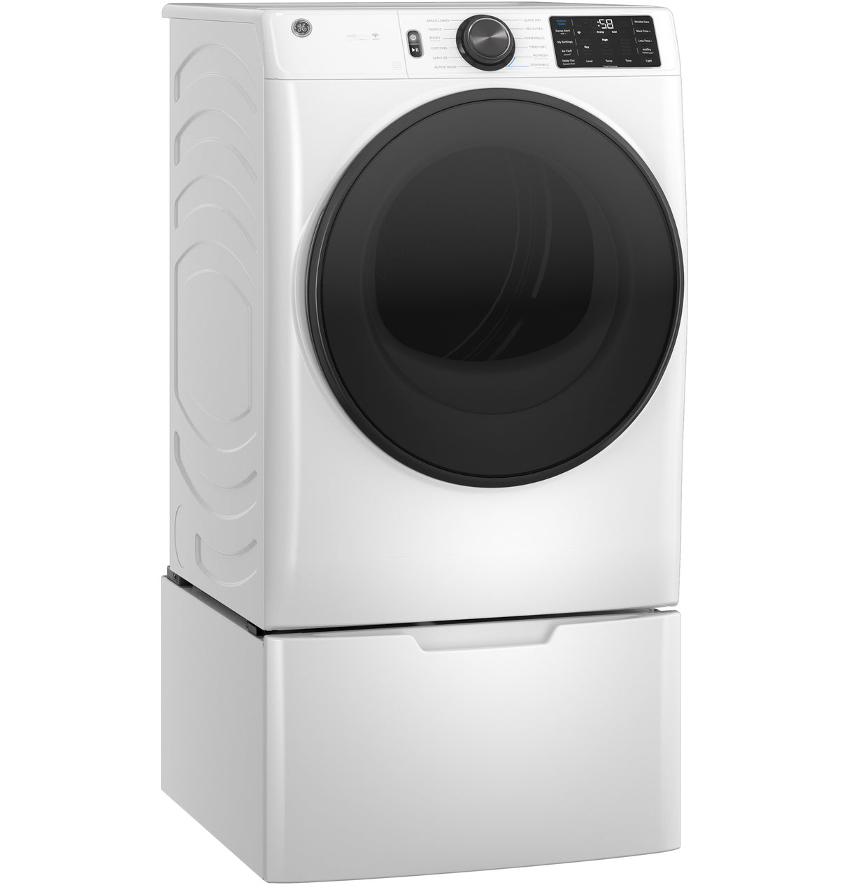 GE(R) ENERGY STAR(R) 7.8 cu. ft. Capacity Smart Front Load Electric Dryer with Steam and Sanitize Cycle - (GFD65ESSVWW)