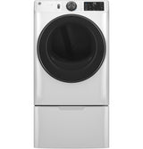 GE(R) ENERGY STAR(R) 7.8 cu. ft. Capacity Smart Front Load Electric Dryer with Steam and Sanitize Cycle - (GFD65ESSVWW)