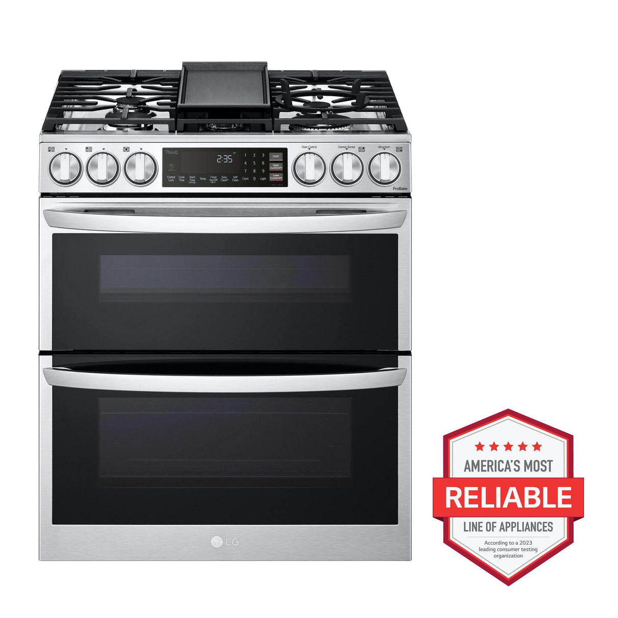 6.9 cu. ft. Smart Gas Double Oven Slide-in Range with InstaView(R), ProBake(R) Convection, Air Fry, and Air Sous Vide - (LTGL6937F)