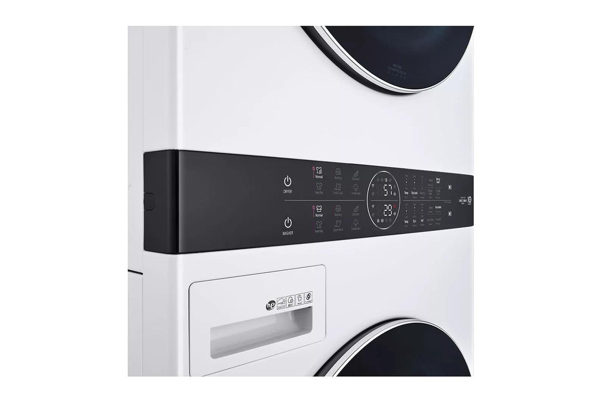 Single Unit Front Load LG WashTower(TM) with Center Control(TM) 4.5 cu. ft. Washer and 7.4 cu. ft. Electric Dryer - (WKEX200HWA)