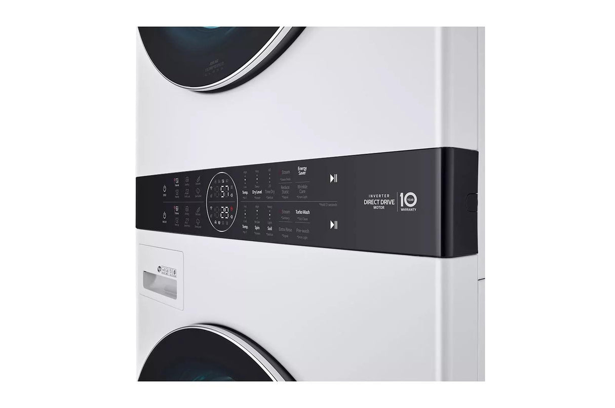 Single Unit Front Load LG WashTower(TM) with Center Control(TM) 4.5 cu. ft. Washer and 7.4 cu. ft. Gas Dryer - (WKGX201HWA)