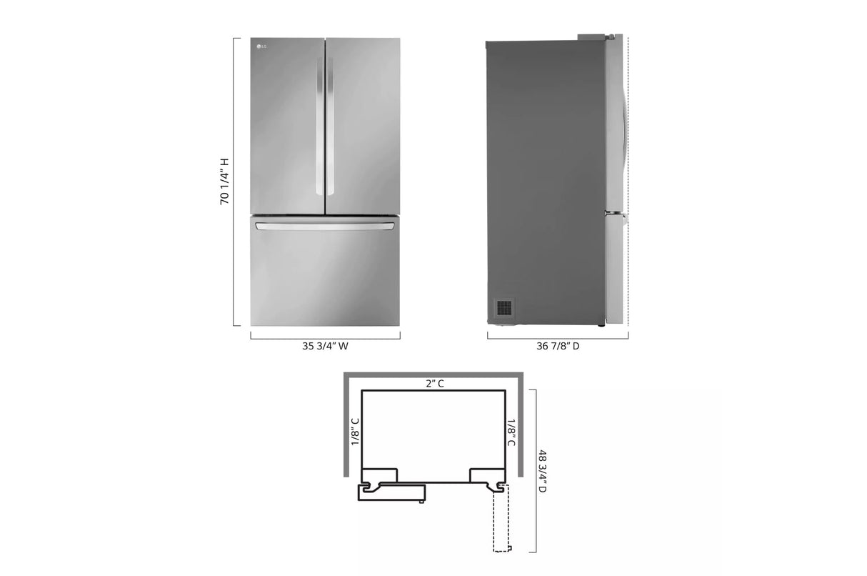 32 cu. ft. Smart Standard-Depth MAX (TM) French Door Refrigerator - (LRFLS3206S)