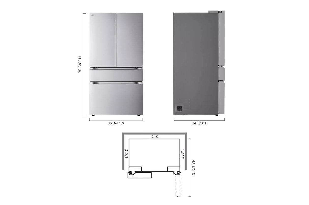 30 cu. ft. Smart Standard-Depth MAX(TM) 4-Door French Door Refrigerator with Full-Convert Drawer(TM) - (LF30S8210S)